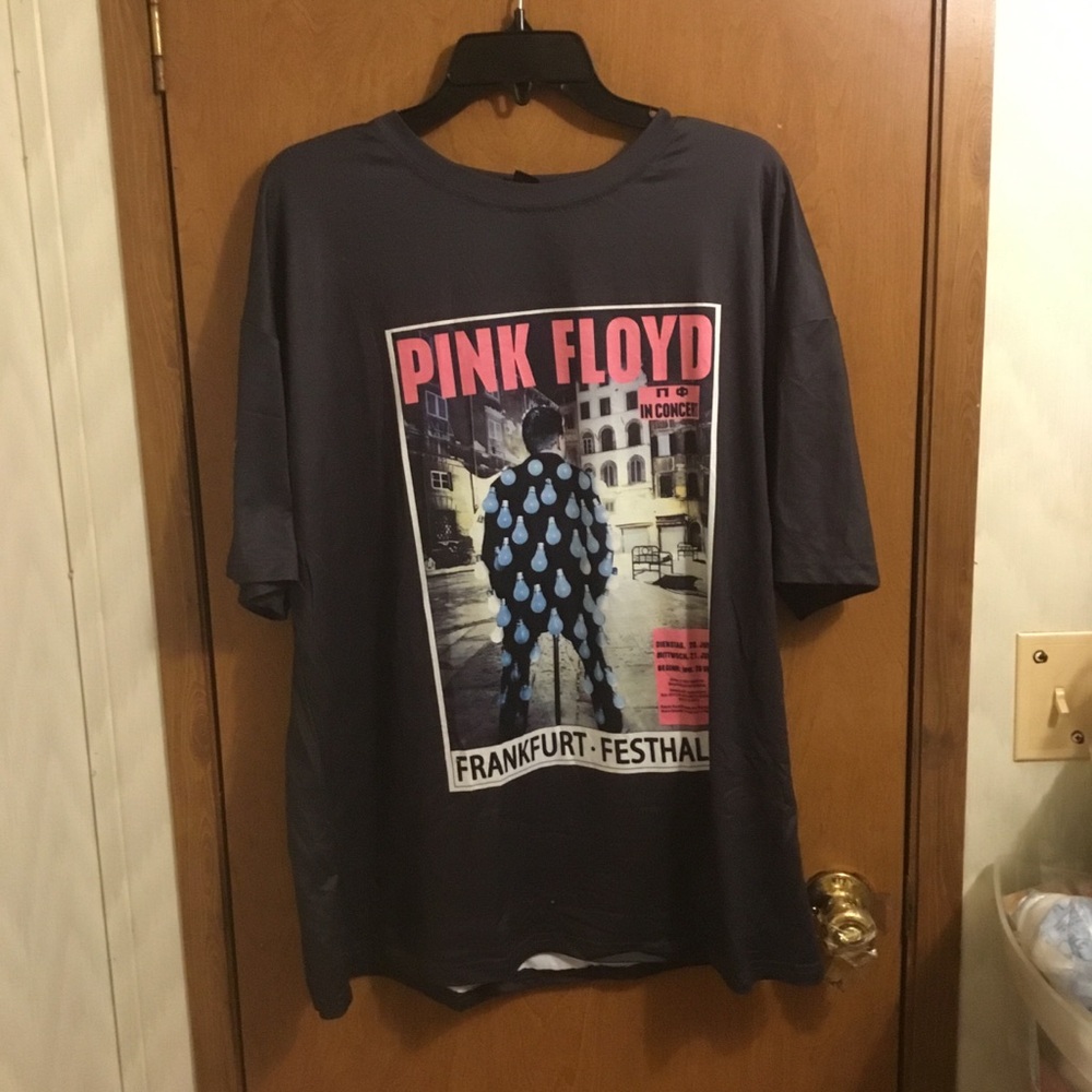 Pink Floyd Dark Grey Short Sleeve Oversized Band Graphic Screen Print Shirt L